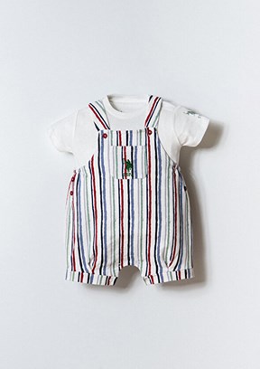 US POLO ASSN - USB2876 Erkek Bebek Beyaz Salopet Pantolon