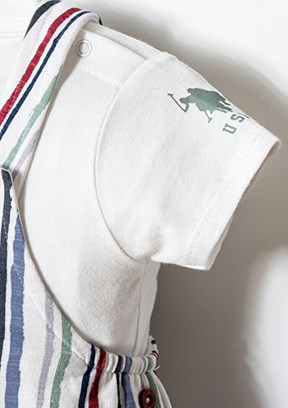 US POLO ASSN - USB2876 Erkek Bebek Beyaz Salopet Pantolon
