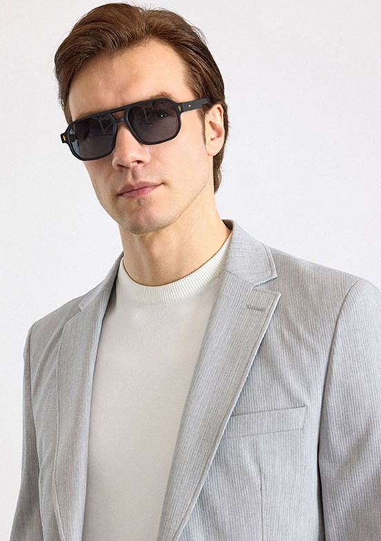 SÜVARİ - TK1006900398 Erkek Gri Slim Takım Elbise