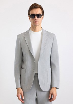 SÜVARİ - TK1006900398 Erkek Gri Slim Takım Elbise