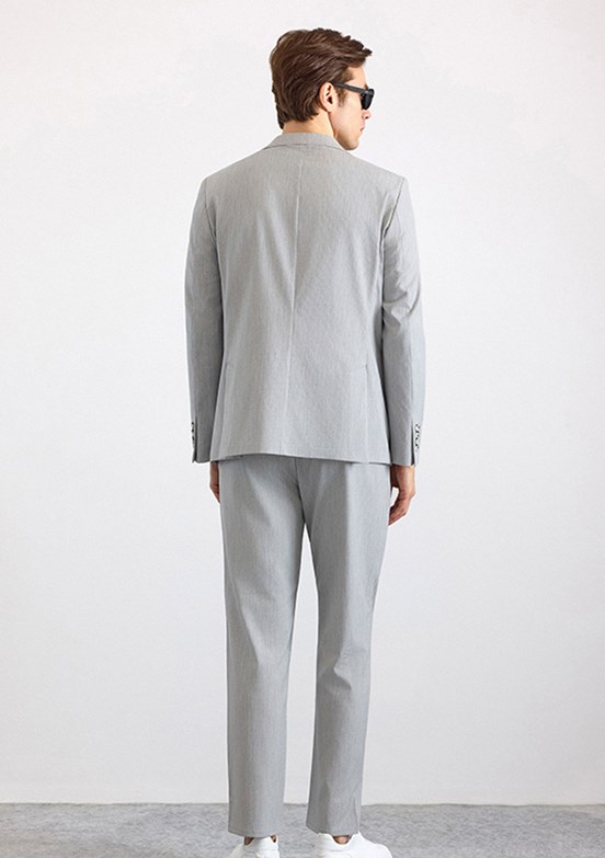 SÜVARİ - TK1006900398 Erkek Gri Slim Takım Elbise