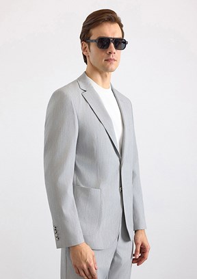 SÜVARİ - TK1006900398 Erkek Gri Slim Takım Elbise