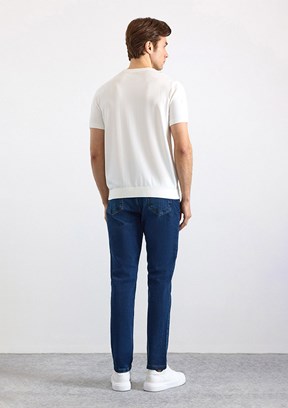 SÜVARİ - STR2013700003 Erkek Beyaz Triko T-Shirt