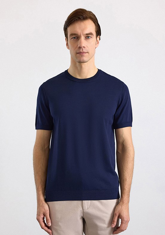 SÜVARİ - STR2013700003 Erkek Lacivert Triko T-Shirt