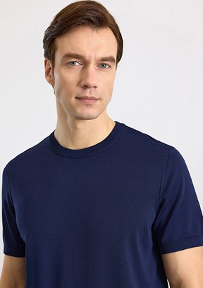 SÜVARİ - STR2013700003 Erkek Lacivert Triko T-Shirt