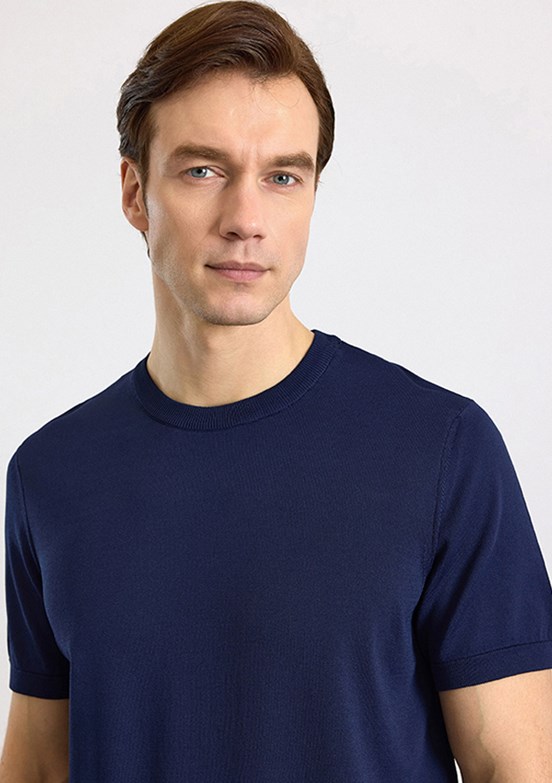 SÜVARİ - STR2013700003 Erkek Lacivert Triko T-Shirt