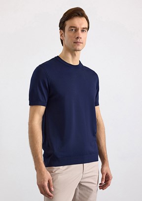 SÜVARİ - STR2013700003 Erkek Lacivert Triko T-Shirt