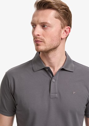 PIERRE CARDIN - Erkek Gri Basic T-Shirt