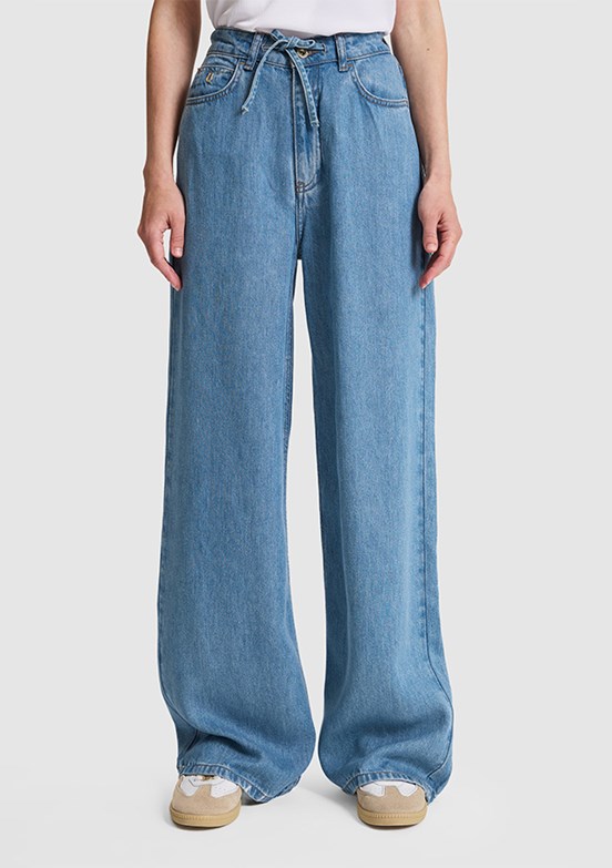US POLO ASSN - Kadın Mavi Rahat Kesim Jean Pantolon
