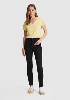 US POLO ASSN - Kadın Siyah Oversize Jean Pantolon