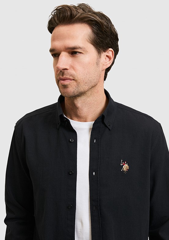 US POLO ASSN - Erkek Siyah Uzun Kol Gömlek