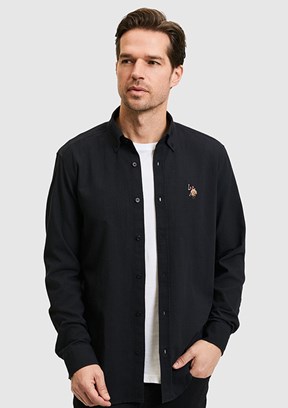US POLO ASSN - Erkek Siyah Uzun Kol Gömlek