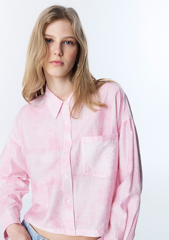 TWİST - TS1260025142 Kadın Pembe Basic Gömlek