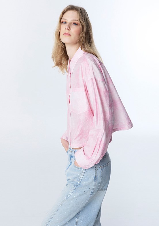 TWİST - TS1260025142 Kadın Pembe Basic Gömlek