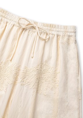İPEKYOL - IS1260003153 Kadın Beyaz Beli Lastikli Pantolon