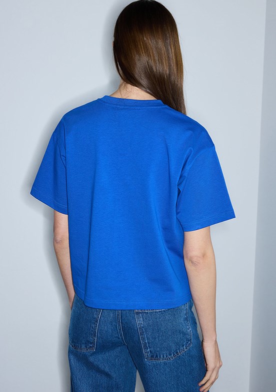 İPEKYOL - IS1260070215 Kadın Saks Baskılı T-Shirt