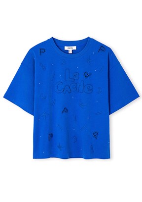 İPEKYOL - IS1260070215 Kadın Saks Baskılı T-Shirt