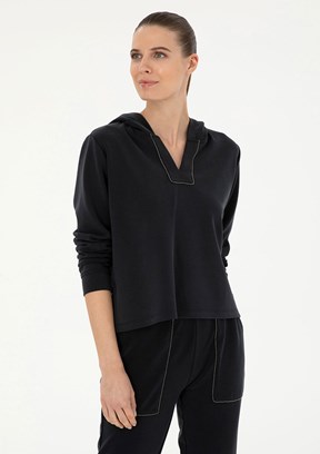 PİERRE CARDİN Kadın Siyah Regular Sweatshirt