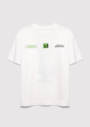 MAVİ - M6610435-70057 Erkek Çocuk Beyaz Baskılı T-Shirt