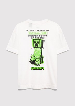 MAVİ - M6610435-70057 Erkek Çocuk Beyaz Baskılı T-Shirt