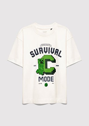 MAVİ - M6610433-70057 Erkek Çocuk Beyaz Baskılı T-Shirt