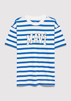 MAVİ - M6610251-91364 Erkek Çocuk Mavi Baskılı T-Shirt