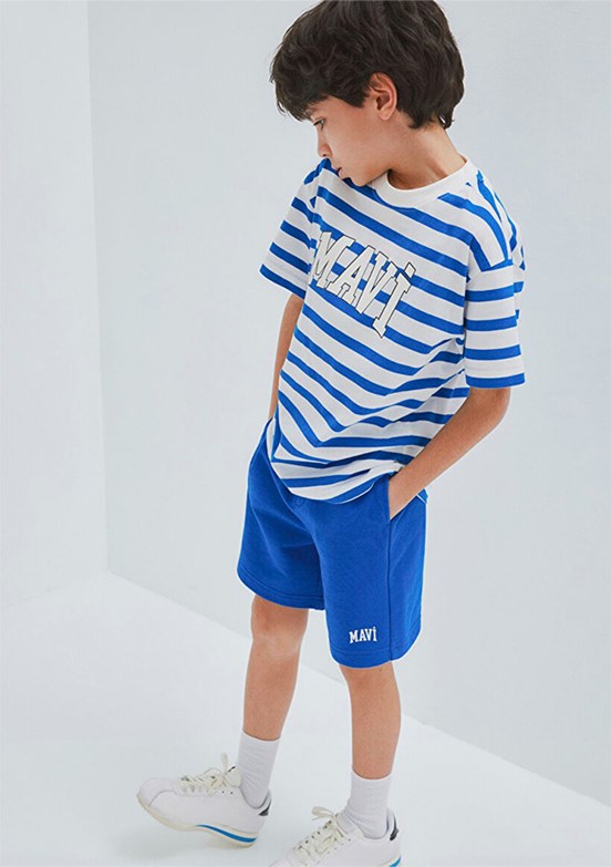 MAVİ - M6610251-91364 Erkek Çocuk Mavi Baskılı T-Shirt