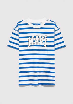 MAVİ - M6610251-91364 Erkek Çocuk Mavi Baskılı T-Shirt