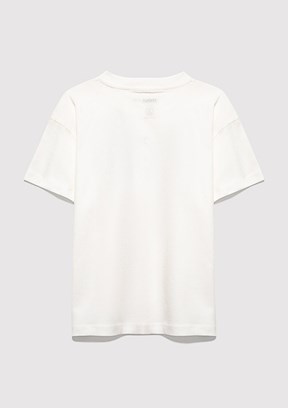 MAVİ - M7610426-70057 Kız Çocuk Beyaz Baskılı T-Shirt
