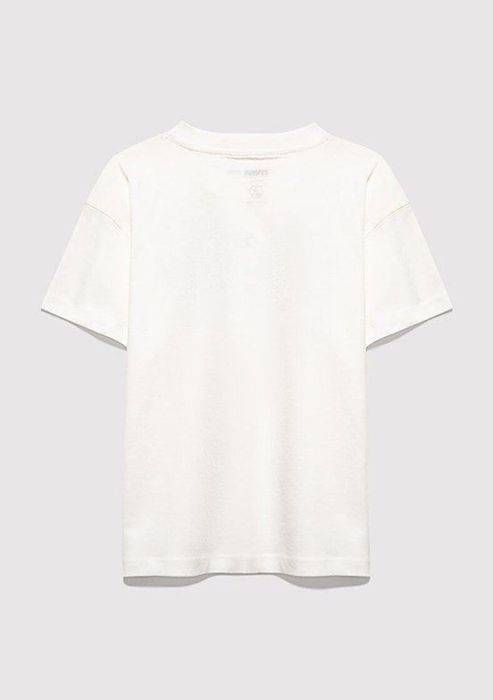 MAVİ - M7610426-70057 Kız Çocuk Beyaz Baskılı T-Shirt