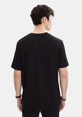 BACKANDBOND - B35S10049 Erkek Siyah Bisiklet Yaka T-Shirt