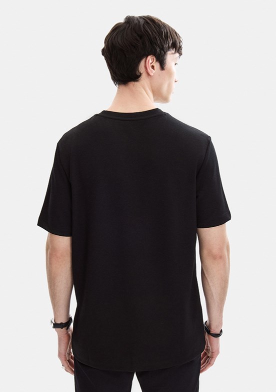 BACKANDBOND - B35S10049 Erkek Siyah Bisiklet Yaka T-Shirt
