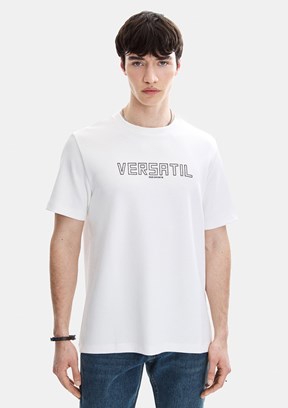 BACKANDBOND - B35S10054 Erkek Beyaz Bisiklet Yaka T-Shirt