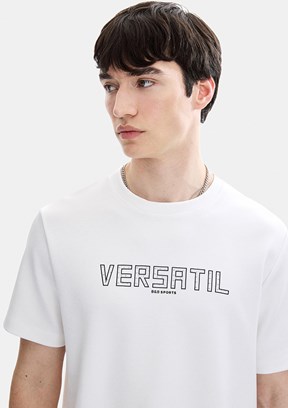 BACKANDBOND - B35S10054 Erkek Beyaz Bisiklet Yaka T-Shirt