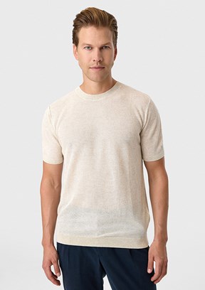 BACKANDBOND - B35S40025 Erkek Bej Triko T-Shirt
