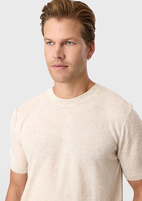 BACKANDBOND - B35S40025 Erkek Bej Triko T-Shirt