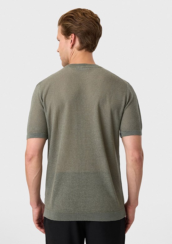 BACKANDBOND - B35S40025 Erkek Yeşil Triko T-Shirt