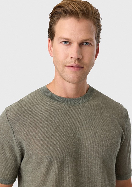 BACKANDBOND - B35S40025 Erkek Yeşil Triko T-Shirt