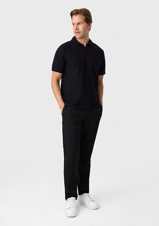 BACKANDBOND - B35S10048 Erkek Siyah Polo Yaka T-Shırt