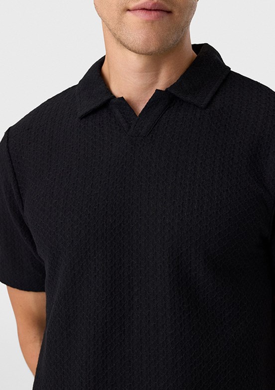 BACKANDBOND - B35S10048 Erkek Siyah Polo Yaka T-Shırt