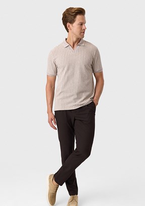 BACKANDBOND - B35S10012 Erkek Vizon Polo Yaka T-Shırt