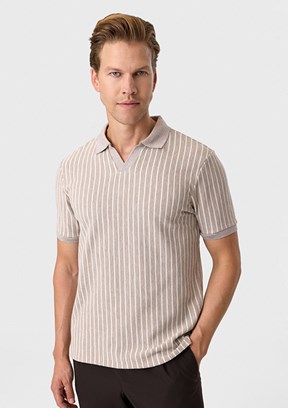 BACKANDBOND - B35S10012 Erkek Vizon Polo Yaka T-Shırt