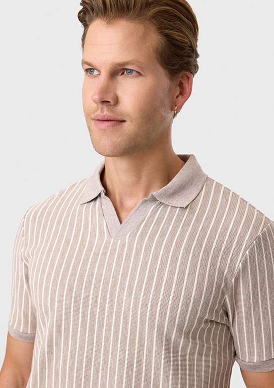 BACKANDBOND - B35S10012 Erkek Vizon Polo Yaka T-Shırt