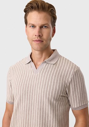 BACKANDBOND - B35S10012 Erkek Vizon Polo Yaka T-Shırt