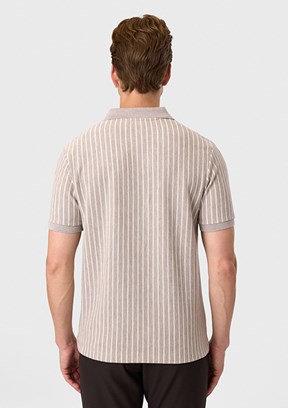 BACKANDBOND - B35S10012 Erkek Vizon Polo Yaka T-Shırt
