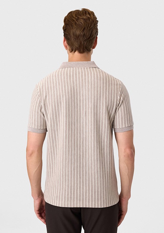 BACKANDBOND - B35S10012 Erkek Vizon Polo Yaka T-Shırt