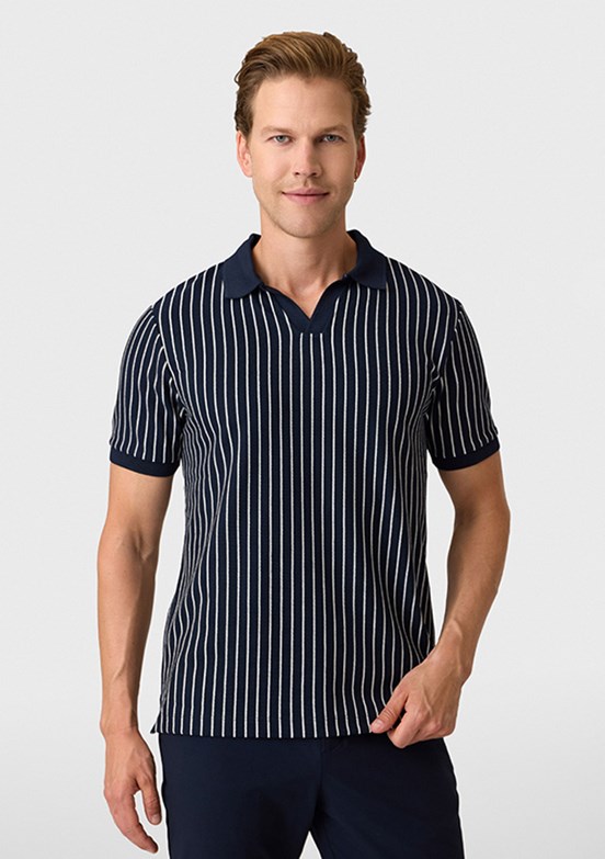 BACKANDBOND - B35S10012 Erkek Lacivert Polo Yaka T-Shırt