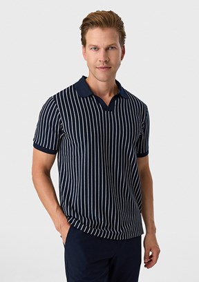 BACKANDBOND - B35S10012 Erkek Lacivert Polo Yaka T-Shırt