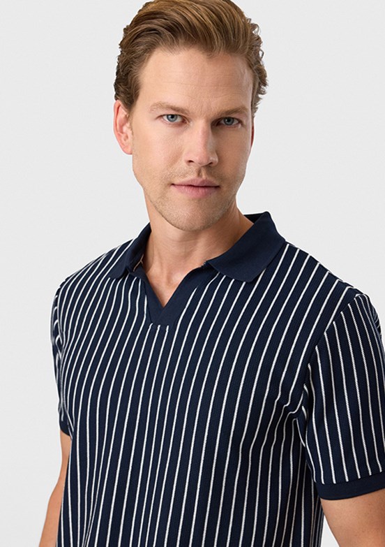 BACKANDBOND - B35S10012 Erkek Lacivert Polo Yaka T-Shırt