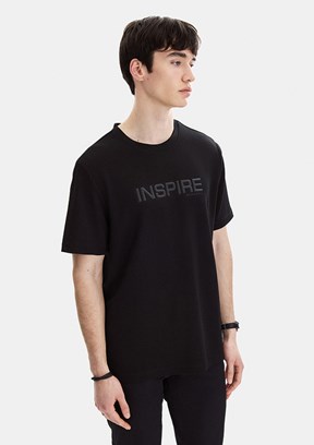 BACKANDBOND - B35S10058 Erkek Siyah Bisiklet Yaka T-Shirt